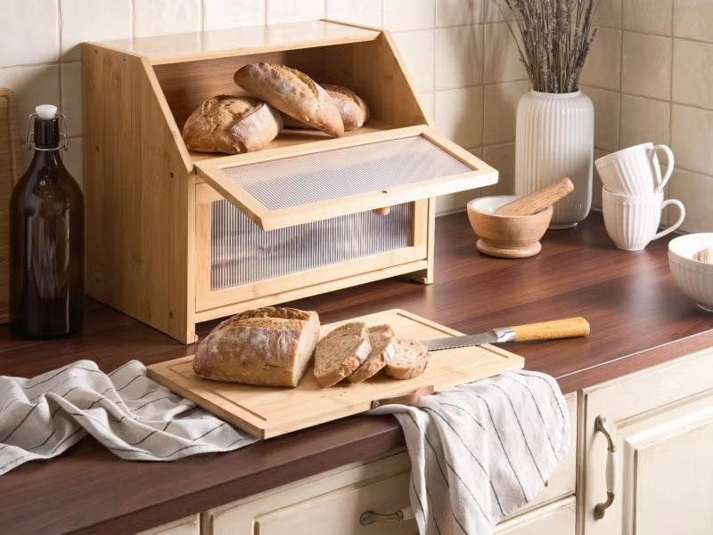 Brødkasse 2 Niveauer Bambus Natur 42x35 cm