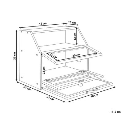 Brødkasse 2 Niveauer Bambus Natur 42x35 cm