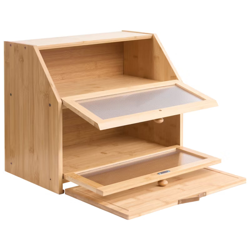 Brødkasse 2 Niveauer Bambus Natur 42x35 cm