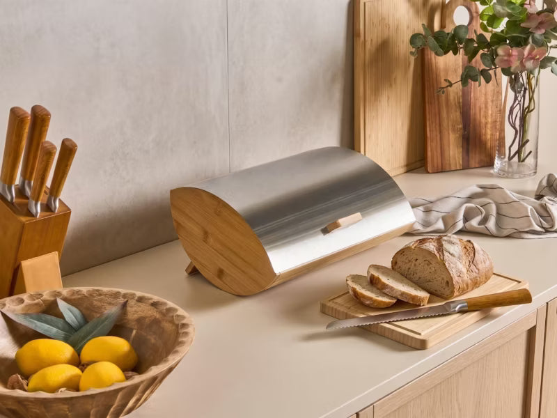 Brødkasse Bambus 36x16 cm Sølv
