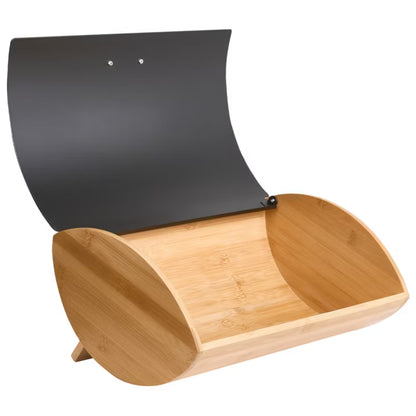 Brødkasse Bambus 36x16 cm Sort