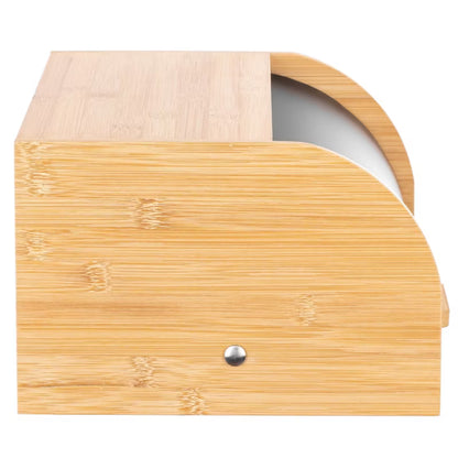 Brødkasse Bambus Stål 31x27,5x17,5 cm Sort