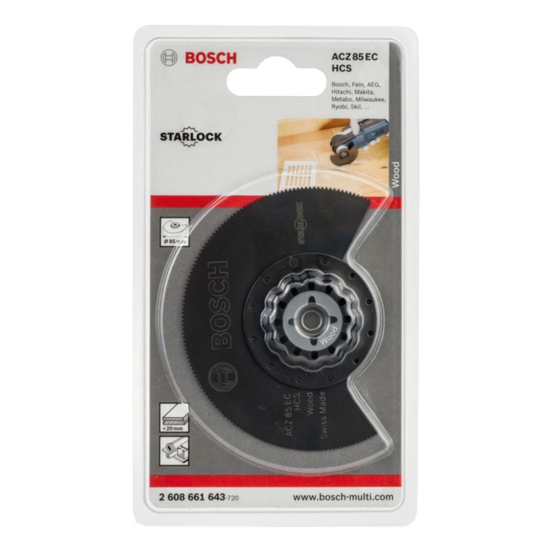 Bosch Starlock HCS 85 mm klinger til metalsav, træ, glas og mursten