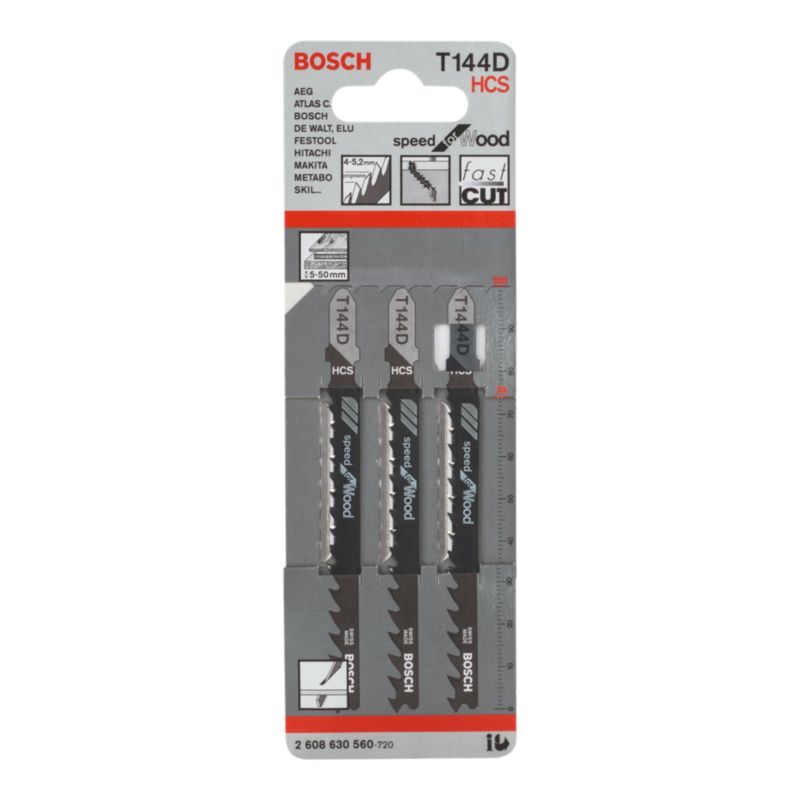 Bosch T144D klinger til stiksav, 3 stk.