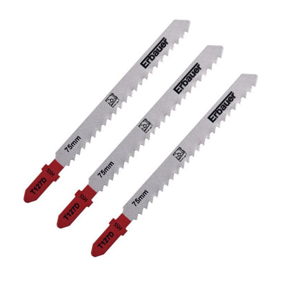 T-skaft klinger til aluminium Erbauer 3 - 15 mm, 3 stk.
