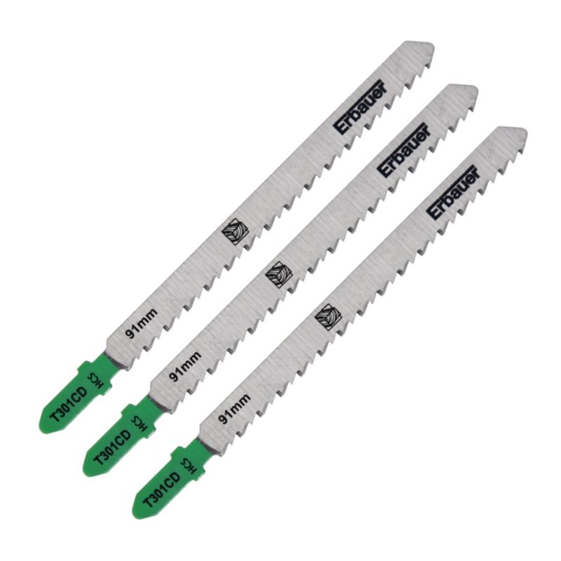 T-skaft klinger til træ Erbauer 10 - 65 mm 3 stk.