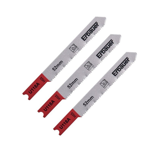 U-formet klinge til metal Erbauer 1 - 3 mm, 3 stk.