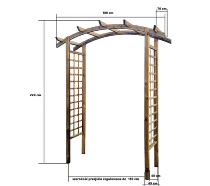 Buepergola 70x180x220 cm Fyrretræ