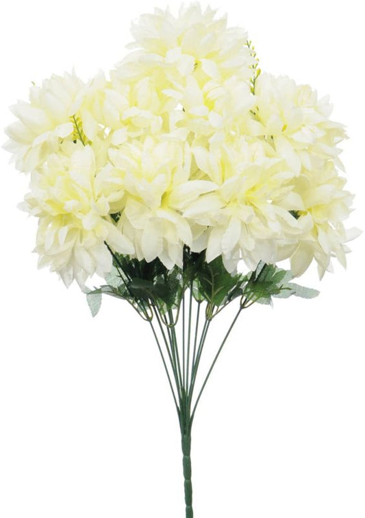 Buket af kunstige Jumi-krysantemum i creme, 54 cm, 11 stk.