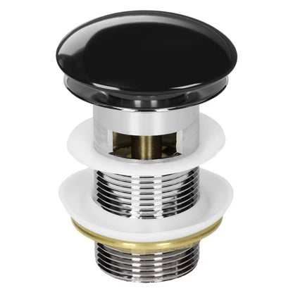 Bundventil med Overløb 1 1/4" Keramisk Sort Blank