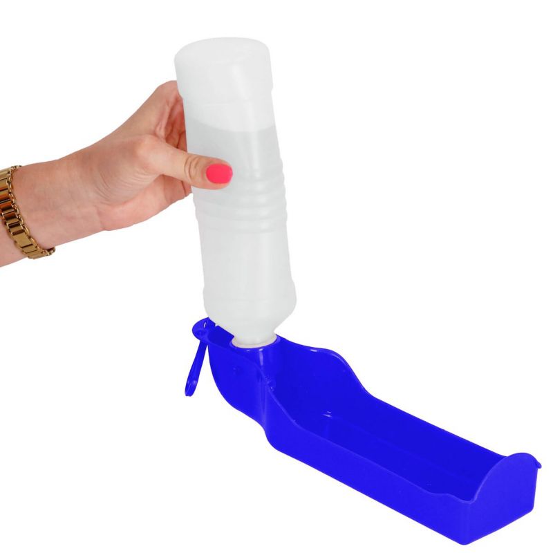 Rejseflaske til vand med drikkeskål til hund og kat Springos 250 ml mørkeblå 1 stk.