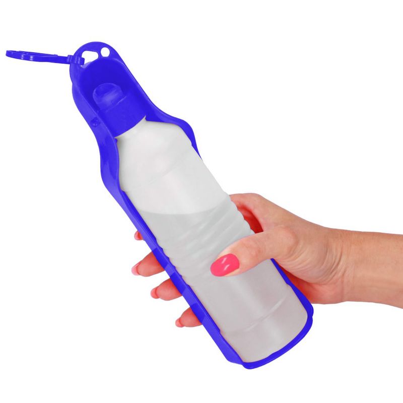 Rejseflaske til vand med drikkeskål til hund og kat Springos 250 ml mørkeblå 1 stk.