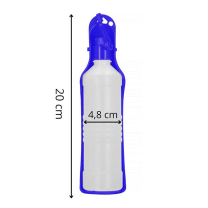 Rejseflaske til vand med drikkeskål til hund og kat Springos 250 ml mørkeblå 1 stk.