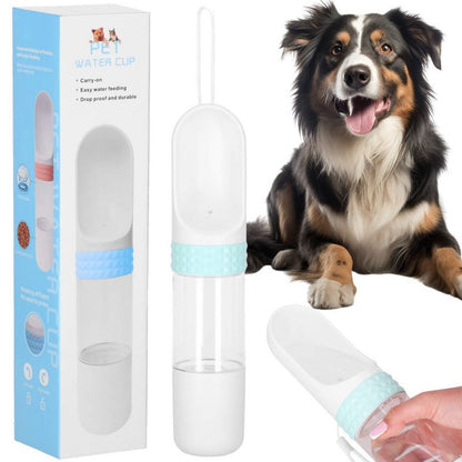 Springos rejseflaske til vand og foder til hund og kat med drikkeskål 350 ml, 1 stk.