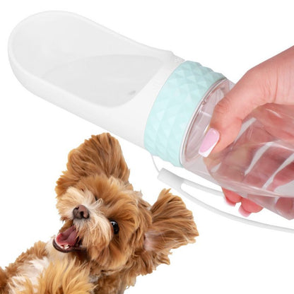 Springos rejseflaske til vand og foder til hund og kat med drikkeskål 350 ml, 1 stk.