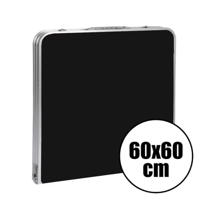 Campingbord 120x60 cm Sort med 4 Taburetter