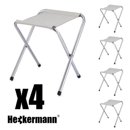 Campingbord 120x60 cm Sort med 4 Taburetter
