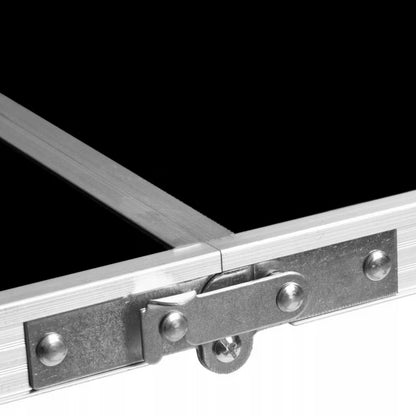 Campingbord 120x60 cm Sort med 4 Taburetter