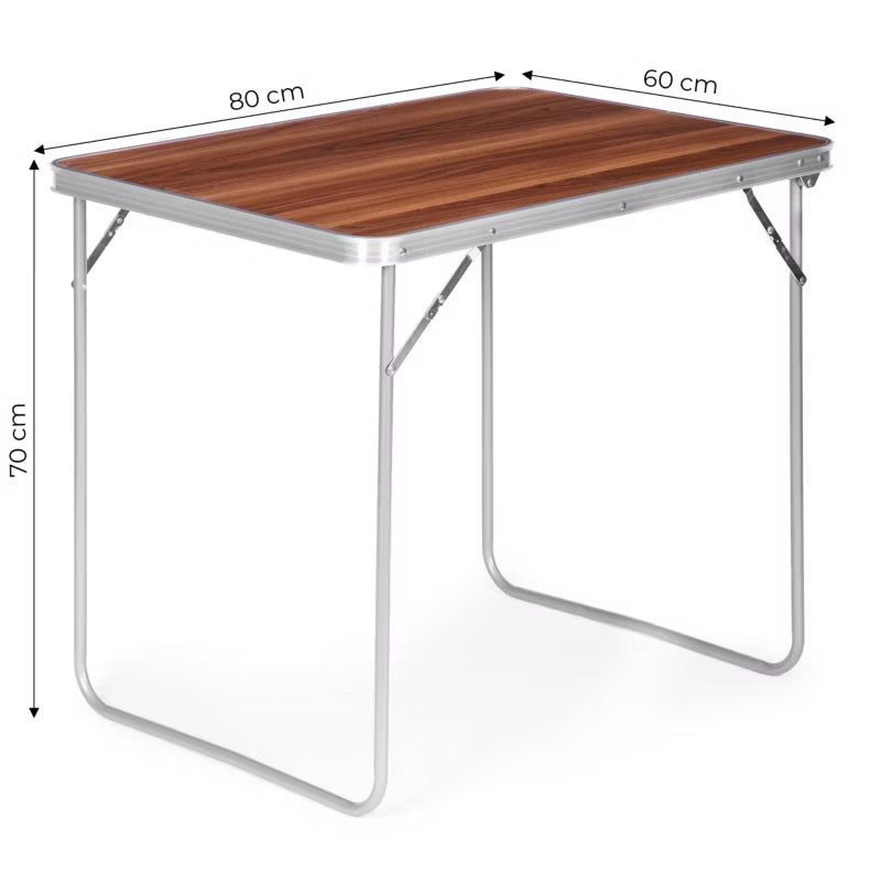 Campingbord 80x60 cm Brun Foldbar