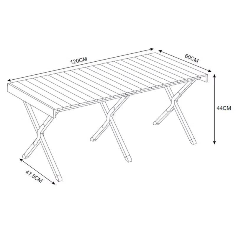 Campingbord Drevo 120 cm Aluminium Natur