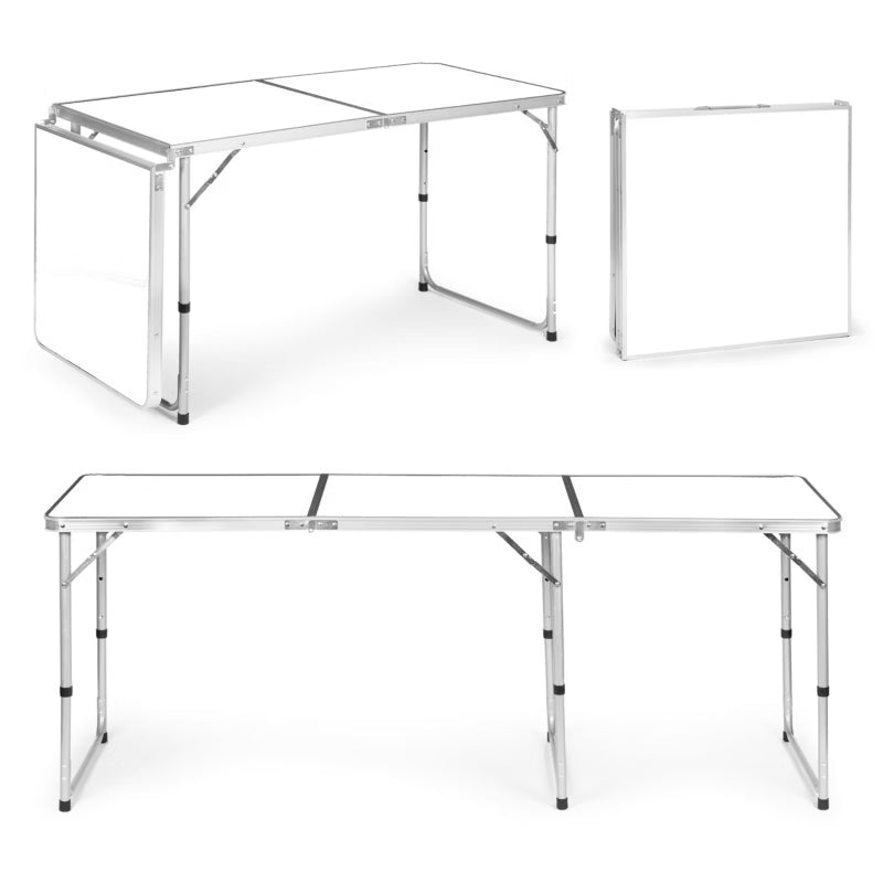 Campingbord Sammenklappeligt 180x60 cm Hvid
