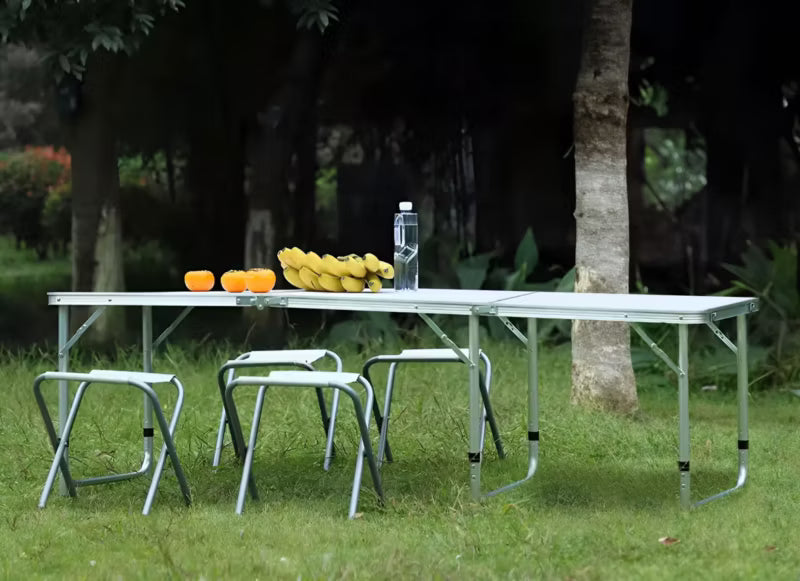 Campingbord Sammenklappeligt 180x60 cm Hvid