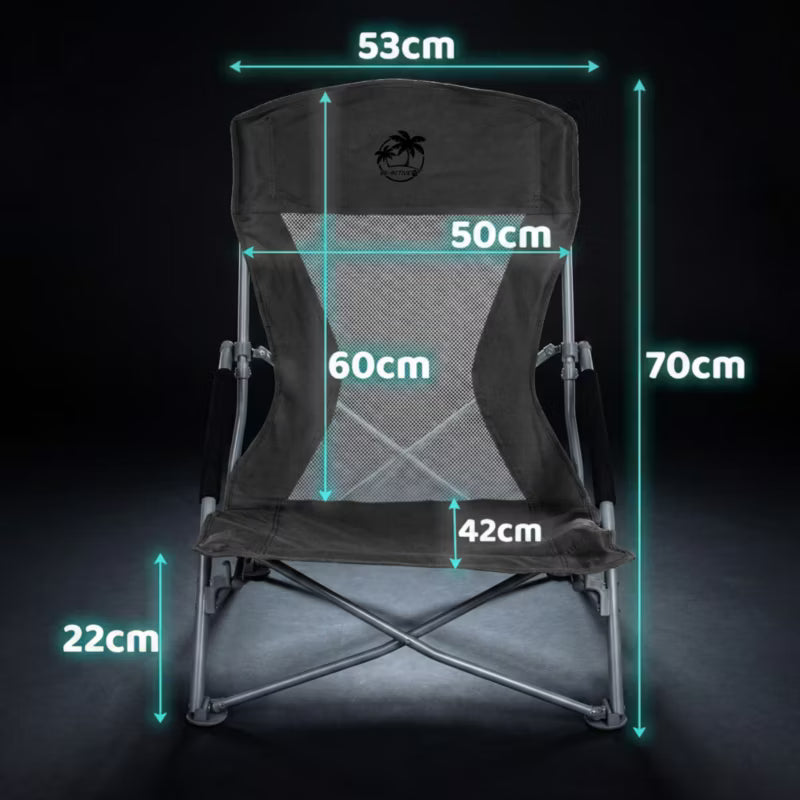 Campingstol 53x70 cm Grå Foldbar