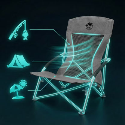 Campingstol 53x70 cm Grå Foldbar