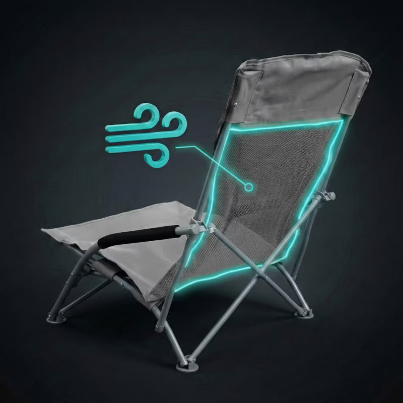 Campingstol 53x70 cm Grå Foldbar
