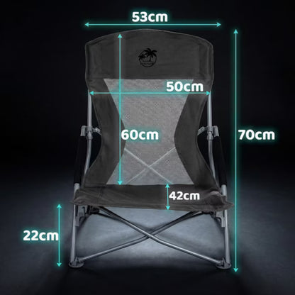 Campingstol 53x70 cm Grå Foldbar