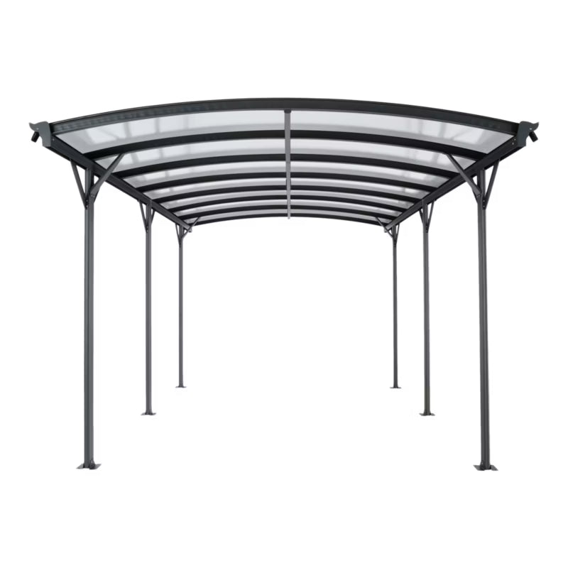 Carport 5x3 m Aluminium Grå