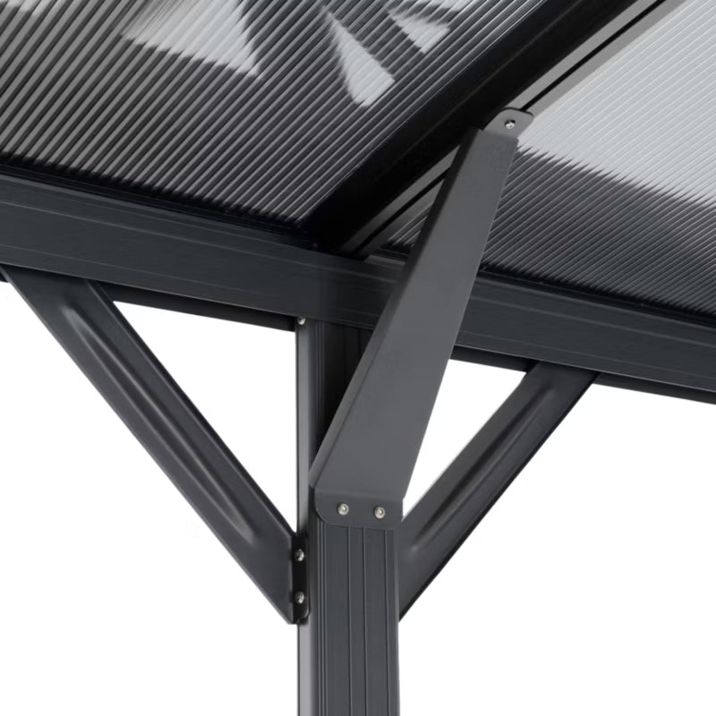 Carport 5x3 m Aluminium Grå