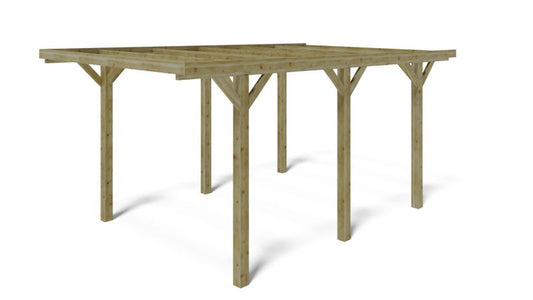 Carport ALTANKA 3,04 x 5,12 m - 15,56 m², træ, 1 stk.