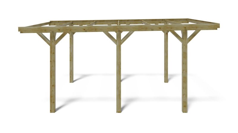Carport ALTANKA 3,04 x 5,12 m - 15,56 m², træ, 1 stk.