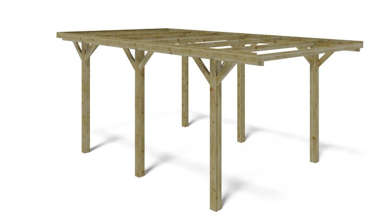 Carport ALTANKA 3,04 x 5,12 m - 15,56 m², træ, 1 stk.