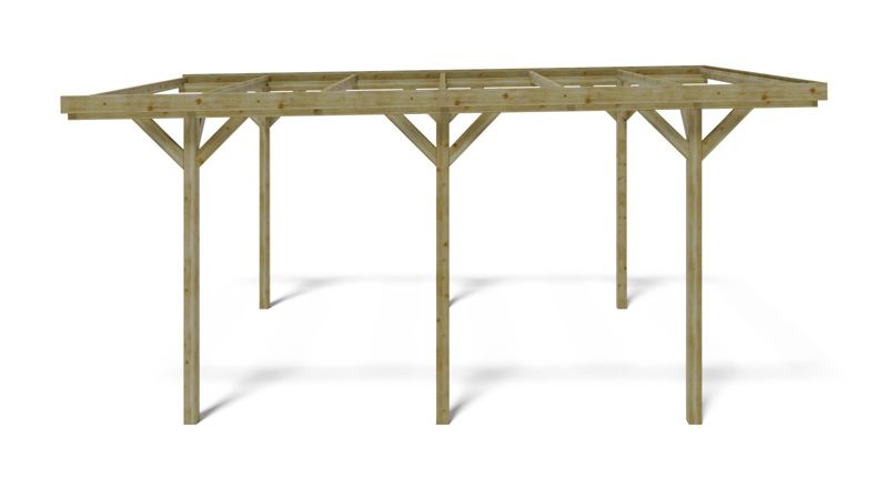 Carport ALTANKA 3,04x5,12 m - 15,57 m², træ, 1 stk.