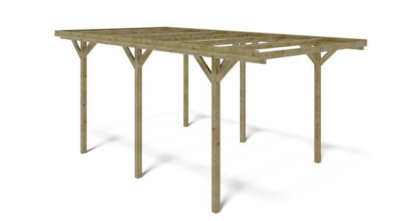 Carport ALTANKA 3,04x5,12 m - 15,57 m², træ, 1 stk.