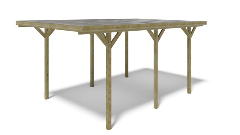 Carport ALTANKA 3,04 x 5,12 m – 15,57 m² – PVC-tagdækning