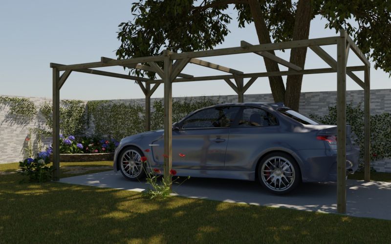 Carport carport ALTANKA 3x5,10 m - 15,30 m², træ, 1 stk.