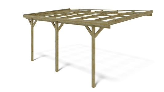 Carport carport ALTANKA 3x5,24 m - 15 m² - vægmonteret, træ, 1 stk.