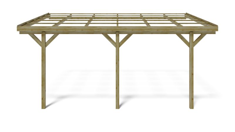 Carport carport ALTANKA 3x5,24 m - 15 m² - vægmonteret, træ, 1 stk.