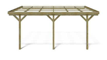 Carport carport ALTANKA 3x5,24 m - 15 m² - vægmonteret, træ, 1 stk.
