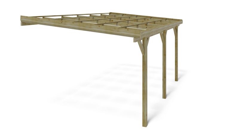 Carport carport ALTANKA 3x5,24 m - 15 m² - vægmonteret, træ, 1 stk.