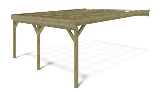 Carport ALTANKA 5,80 x 5,06 m - 29 m² - vægmonteret træcarport, 1 stk.