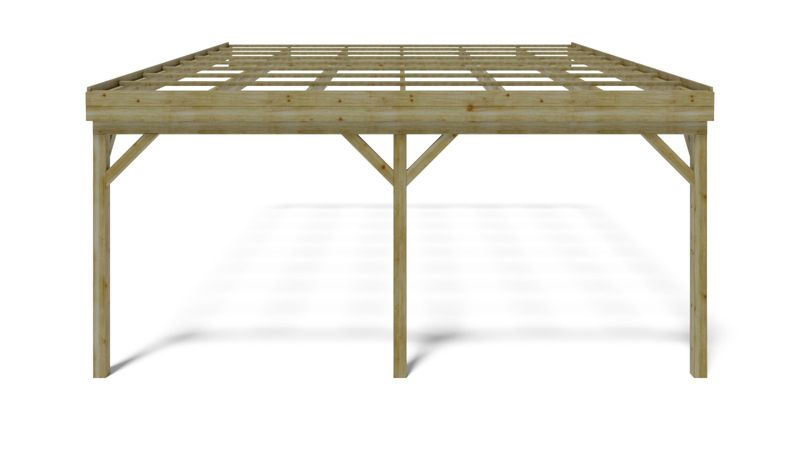 Carport ALTANKA 5,80 x 5,06 m - 29 m² - vægmonteret træcarport, 1 stk.