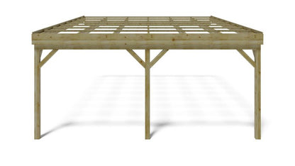 Carport ALTANKA 5,80 x 5,06 m - 29 m² - vægmonteret træcarport, 1 stk.