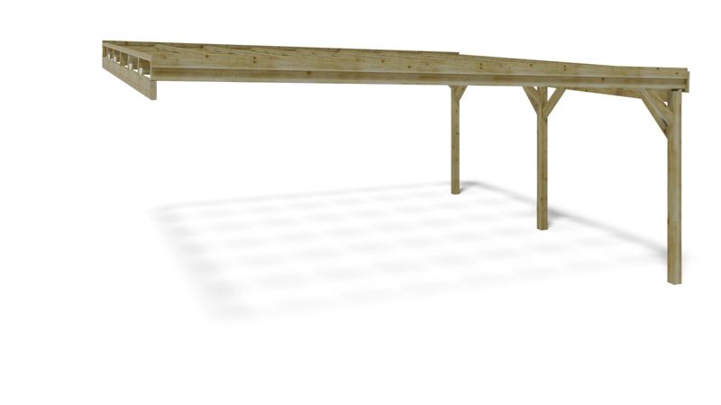 Carport ALTANKA 5,80 x 5,06 m - 29 m² - vægmonteret træcarport, 1 stk.