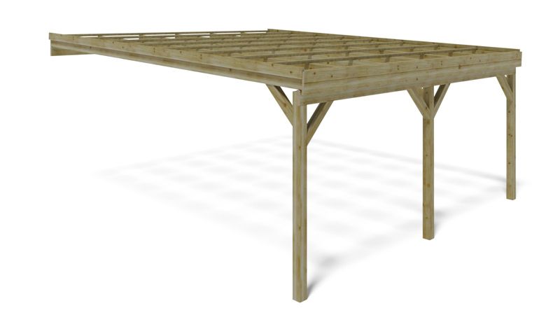 Carport ALTANKA 5,80 x 5,06 m - 29 m² - vægmonteret træcarport, 1 stk.