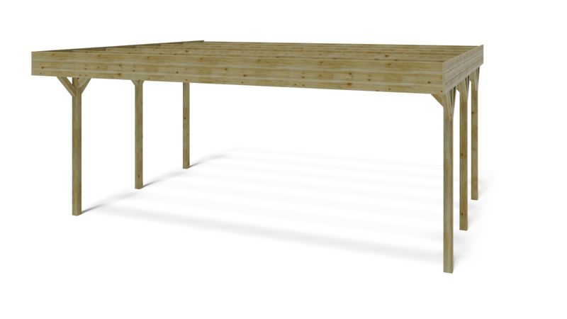 Carport ALTANKA 6,06 x 5,03 m – 30,48 m², træ, 1 stk.