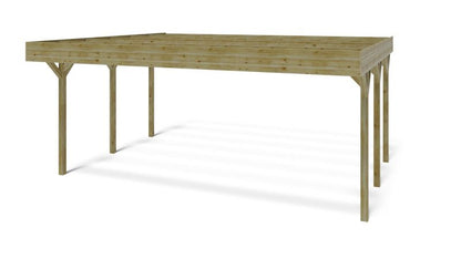 Carport ALTANKA 6,06 x 5,03 m – 30,48 m², træ, 1 stk.